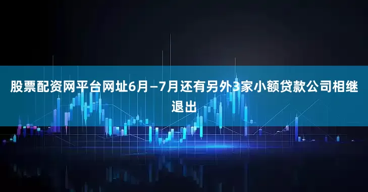 股票配资网平台网址6月—7月还有另外3家小额贷款公司相继退出